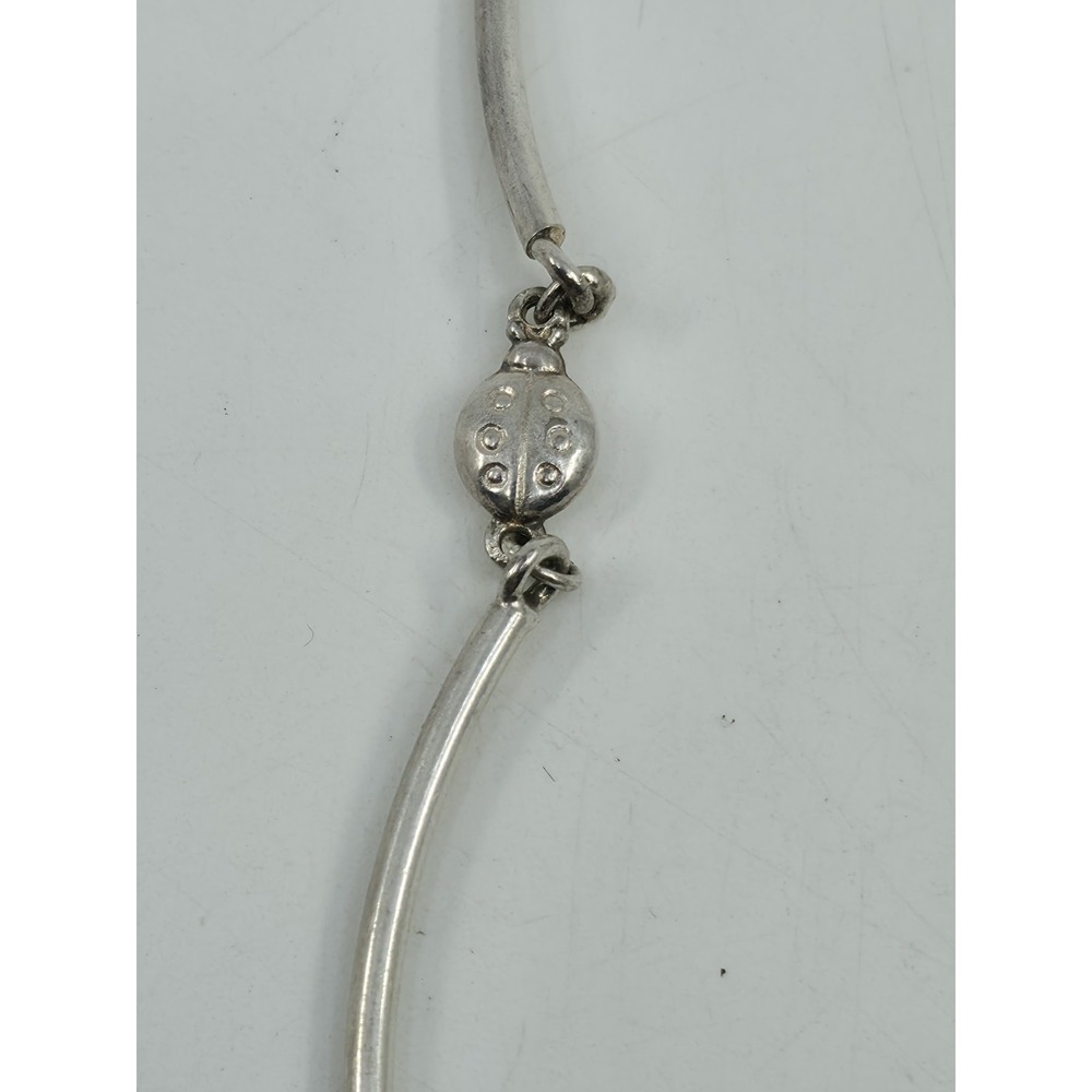 Vintage 925 Sterling Silver Bracelet Butterfly School Lady Bug Teddy Bear Marked - Picture 4 of 6
